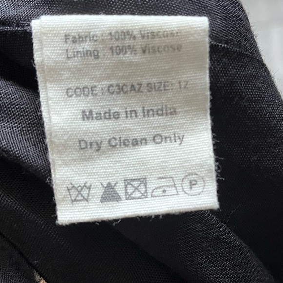 TOAST Black Patterned A-Line Below Knee Skirt UK 12 - Picture 6 of 8